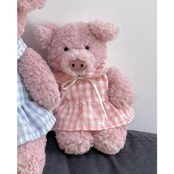 Bartholomew bear cute custom clothes outfits - pink plaid dress (Medium) - Picture 1 of 2